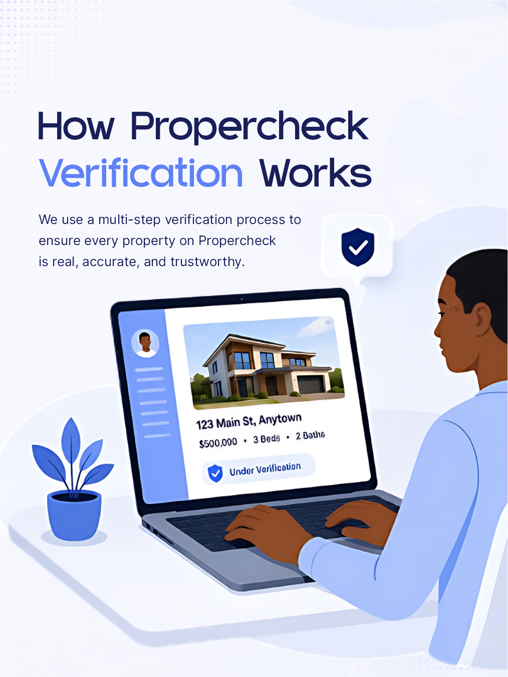 Propercheck field officer verifying a property title against official land registry records